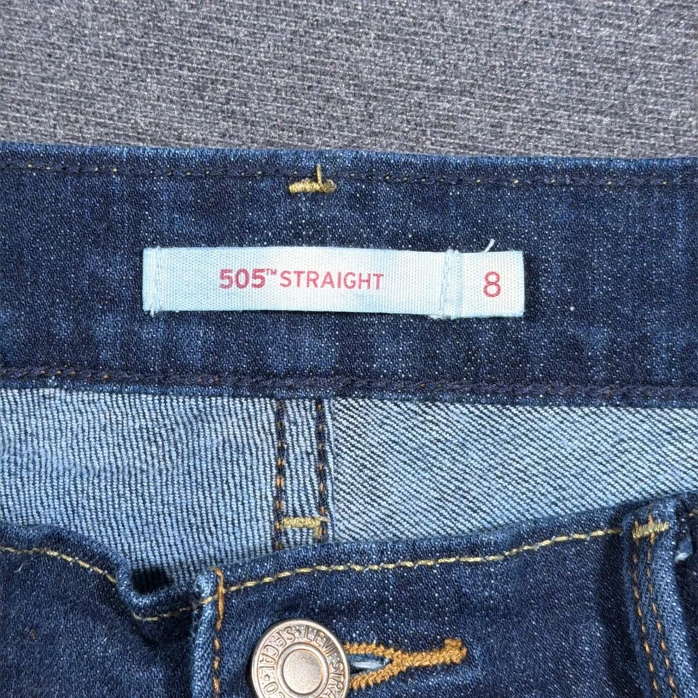 Levi's 505 Straight Jeans Womens 8 Blue Mid Rise‎ Stretch Denim Classic Momcore